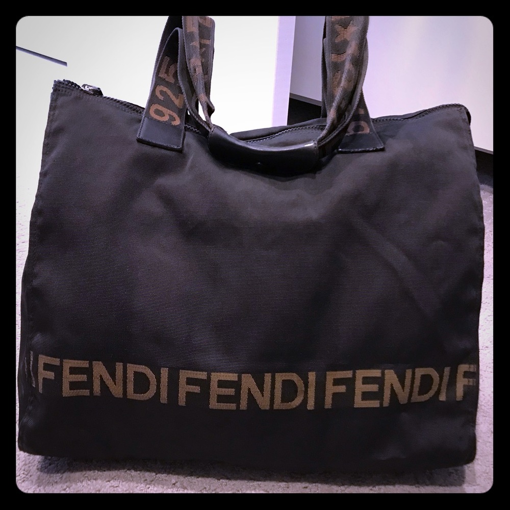 Fendi jacquard shoulder tote